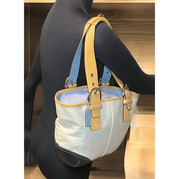 Vintage Coach 9510 Soho Twill Tote Bag & Small Twill Wristlet - Picture 10 of 14